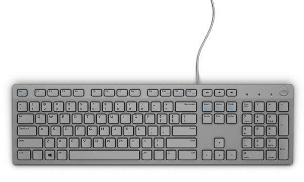 DELL Wired Keyboard - KB216 - UK (QWERTY) - Grey, Full-size (100%), Wired, USB, QWERTY, Grey