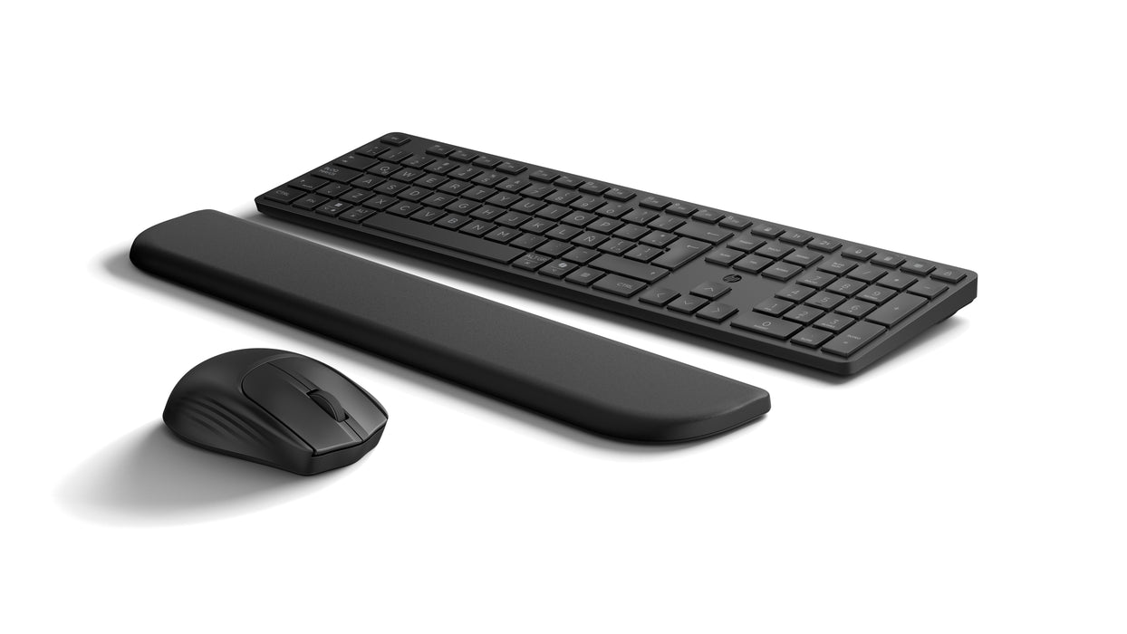 HP Multi-Device Dual-Mode Mouse and Keyboard Combo with Palm Rest 585C, Black, Mouse included
