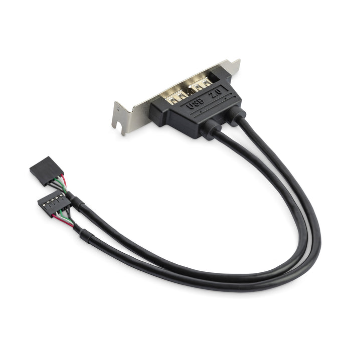 StarTech.com 2 Port USB A Female Low Profile Slot Plate Adapter, IDC, USB 2.0, Full-height / Low-profile, PC Motherboard, Grey, Metallic, 0.48 Gbit/s