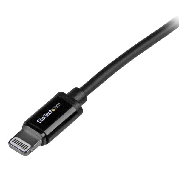 StarTech.com 1 m (3 ft.) USB to Lightning Cable - iPhone / iPad / iPod Charger Cable - High Speed Charging Lightning to USB Cable - Apple MFi Certified - Black, 1 m, Lightning, USB A, Male, Male, Black