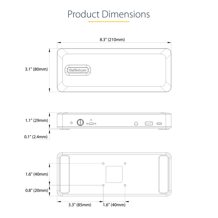 StarTech USB-C Docking Station - Triple 4K30 / Dual 4K60 - DP Alt Mode/DP/HDMI - 7-Port USB Hub - PD 3.0 - GbE - Audio - K-Slots - Works With Chromebook - Multi-Monitor USB-C Dock , TAA (DK31C3MNCRUE)