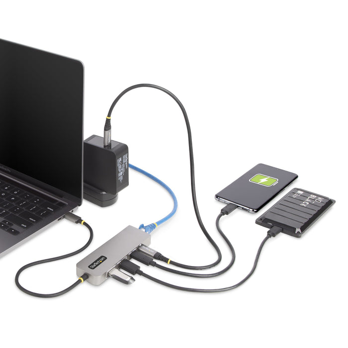 StarTech.com 3-Port USB-C Hub with 2.5 Gbps Ethernet and 100W Power Delivery Pass-Through Port, USB 3.2 10Gbps, 2x USB-A/1x USB-C, Portable USB Type-C Adapter Hub, Wired, USB 3.2 Gen 2 (3.1 Gen 2) Type-C, 100 W, 10,100,1000,2500 Mbit/s, IEEE 802.3bz, Grey