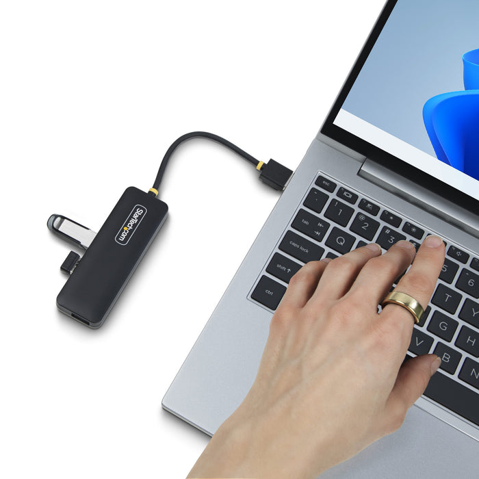 StarTech 4-Port USB-A Hub, USB 3.0 (5Gbps) Data Transfer, Bus Powered, Travel Mini Hub, Portable Multi-Port USB Splitter, Windows PC, MacBook, iMac, Chromebook, Surface and More