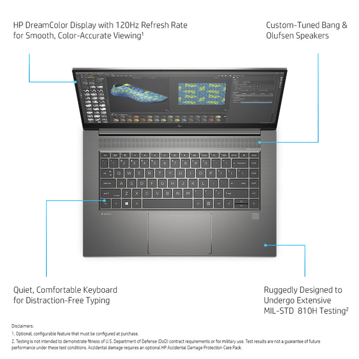 HP ZBook Studio 15.6 G8, Intel® Core™ i7, 39.6 cm (15.6"), 3840 x 2160 pixels, 32 GB, 1 TB, Windows 10 Pro