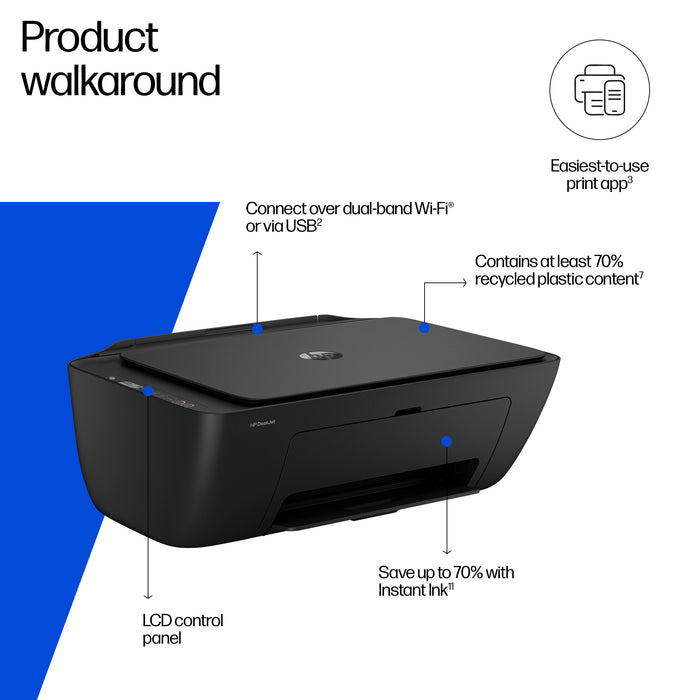 HP DeskJet 2910 Wireless All-in-One Color Printer, Instant Ink, Thermal inkjet, Colour printing, 4800 x 1200 DPI, Colour copying, A4, Grey