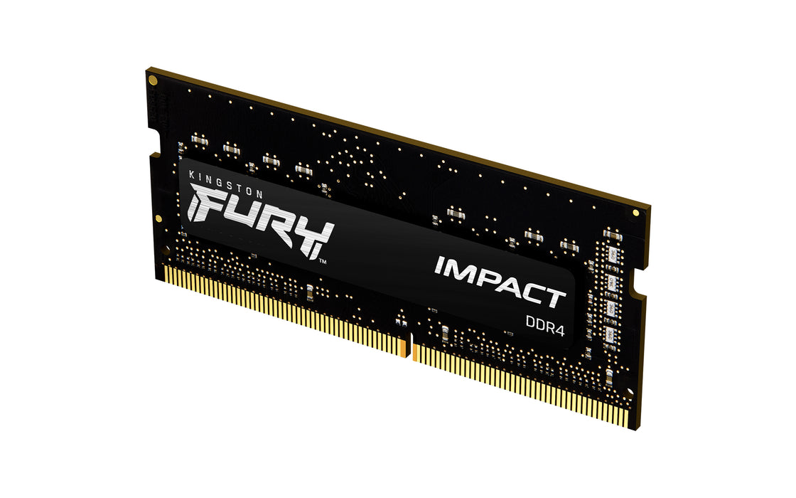 Kingston Technology FURY 8GB 3200MT/s DDR4 CL20 SODIMM Impact, 8 GB, 1 x 8 GB, DDR4, 260-pin SO-DIMM, Black