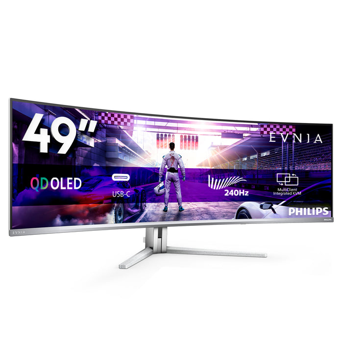 Philips Evnia 8000 49M2C8900/00, 124.2 cm (48.9"), 5120 x 1440 pixels, Dual QHD, QD-OLED, 0.03 ms, White