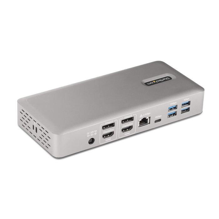 StarTech.com Universal USB4 & Thunderbolt 4 Docking Station, Quad Display on Windows, Dual Display on MacBook, HDMI DP Dock with 100W Laptop Charging, Wired, Thunderbolt 4, 98 W, 3.5 mm, 10,100,1000,2500 Mbit/s, 2.5GBASE-T, 10BASE-T, 100BASE-T, 1000BASE-T