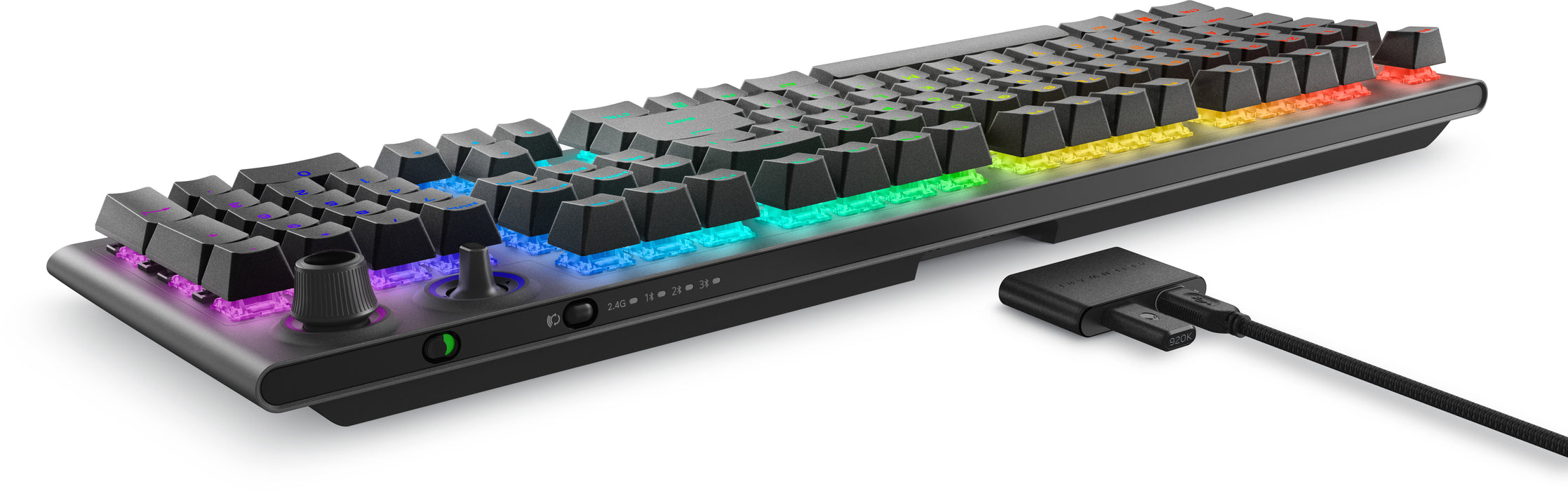 Alienware Tri-Mode AW920K, Full-size (100%), Wired & Wireless, USB + RF Wireless + Bluetooth, Mechanical, RGB LED, Grey