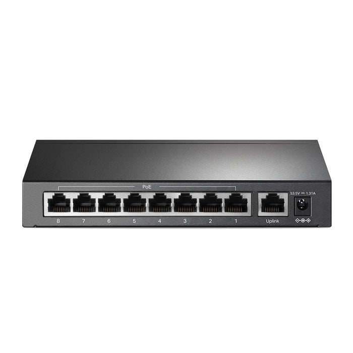 TP-Link 9-Port 10/100Mbps Desktop Switch with 8-Port PoE+, Unmanaged, Fast Ethernet (10/100), Full duplex, Power over Ethernet (PoE), Wall mountable