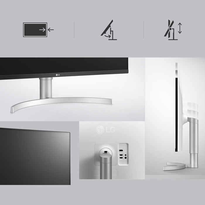 LG 32UN650K-W, 81.3 cm (32"), 3840 x 2160 pixels, 4K Ultra HD, LED, 5 ms, White