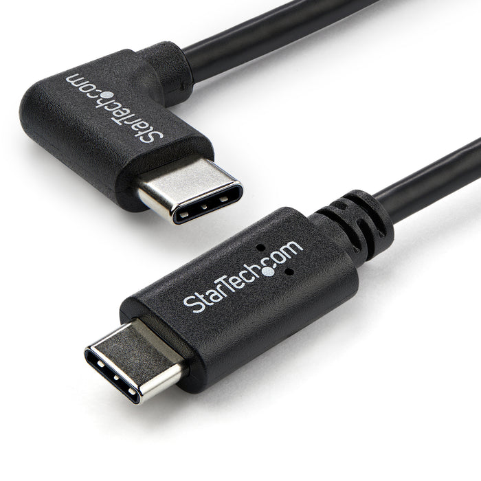 StarTech.com 3ft (1m) USB-C Charging Cable, Right-Angled, Charge & Sync, 60W (3A) PD, USB 2.0 Laptop Charger Cable - USB C Charging Cord, 1 m, USB C, USB C, USB 2.0, 0.48 Gbit/s, Black