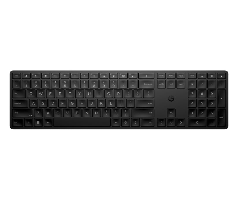 HP 455 Programmable Wireless Keyboard, Full-size (100%), Wireless, RF Wireless, Membrane, Black