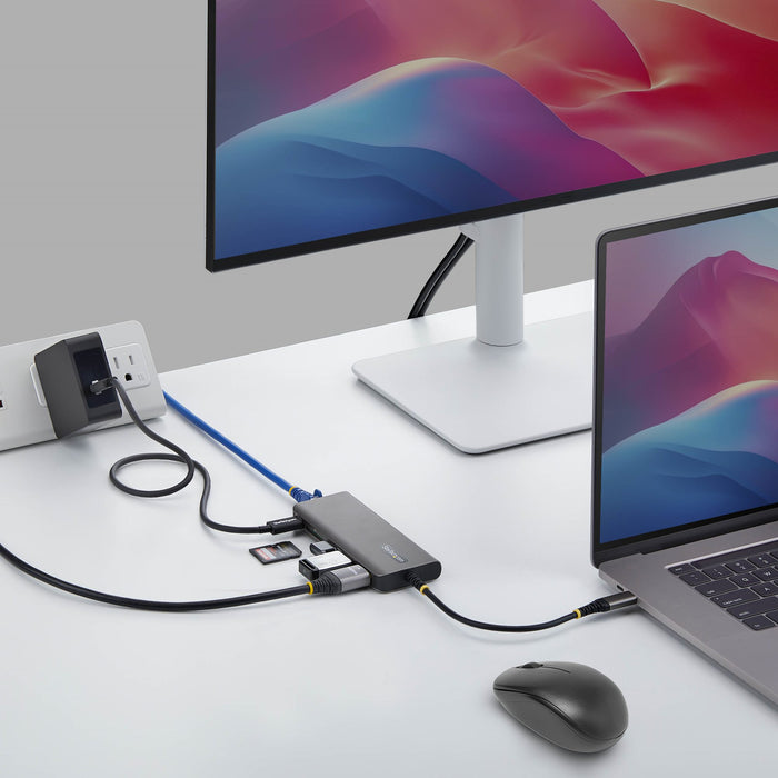 StarTech.com USB-C to HDMI Multiport Adapter, 140W PD Charging, 4K 60Hz, 3-Port USB 10Gbps Hub, SD Card Slot, 2.5GbE, Mini Dock for MacBook / Dell / Thinkpad / HP, Wired, USB 3.2 Gen 2 (3.1 Gen 2) Type-C, 140 W, 10,100,1000,2500 Mbit/s, Grey, SD