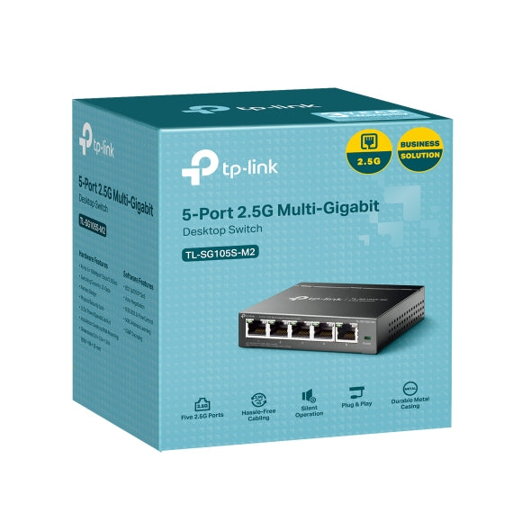 TP-Link TL-SG105S-M2, Managed, 2.5G Ethernet (100/1000/2500), Wall mountable