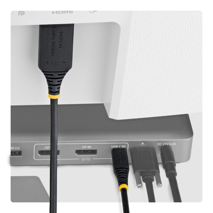 StarTech.com 2m USB-C to HDMI Adapter Cable, Gripping HDMI Connector, 4K 60Hz, Thunderbolt Compatible, HDR, Uni-Directional Cord for MacBook, Dell, HP, Lenovo, 2 m, USB Type-C, HDMI Type A (Standard), Male, Male, Straight