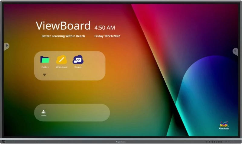 Viewsonic IFP6550-5F, 165.1 cm (65"), 1428.48 x 803.52 mm, 400 cd/m², 1.07 billion colours, 3840 x 2160 pixels, 4K Ultra HD