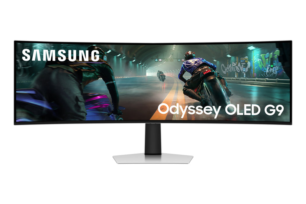 Samsung 49" Odyssey OLED G91SD DQHD, 144Hz Gaming Monitor, 124.5 cm (49"), 5120 x 1440 pixels, Dual QHD, OLED, 0.03 ms, Silver