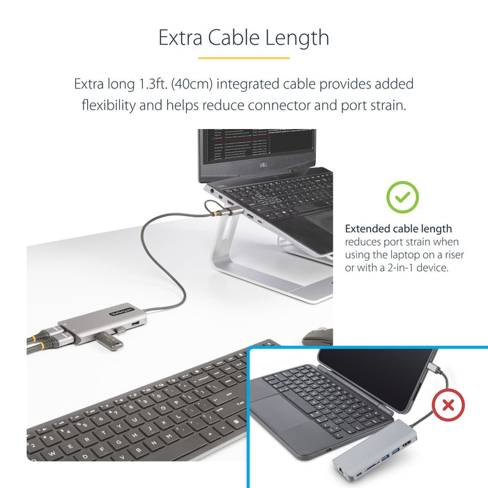StarTech USB-C to Dual-HDMI Adapter, USB-C/A to 2x HDMI (1x 4K30, 1x 1080p), 3X USB-A 5Gbps Hub, USB to HDMI Converter