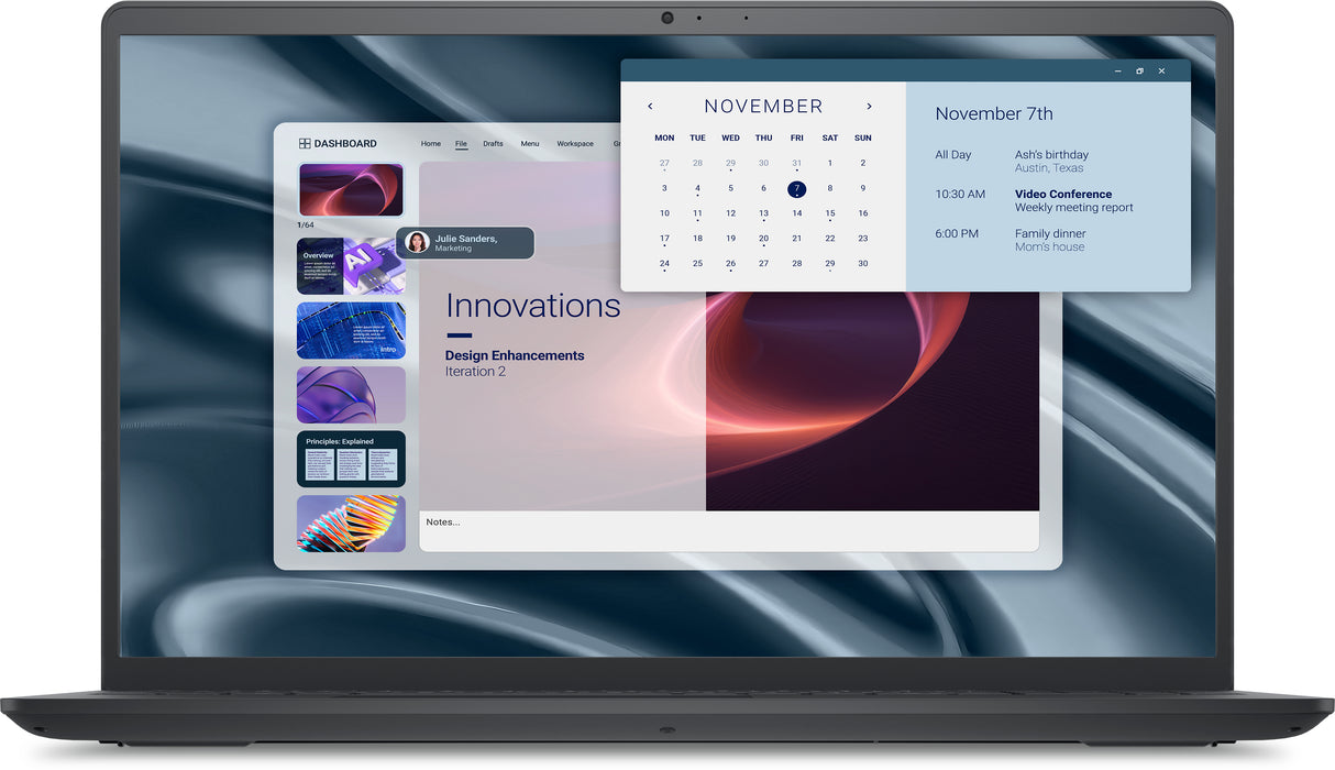 DELL Pro 15 Essential PV15255, AMD Ryzen™ 5, 2.8 GHz, 39.6 cm (15.6"), 1920 x 1080 pixels, 8 GB, 512 GB