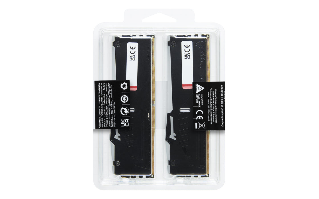 Kingston Technology FURY Beast 32GB 5600MT/s DDR5 CL36 DIMM (Kit of 2) RGB, 32 GB, 2 x 16 GB, DDR5, 288-pin DIMM