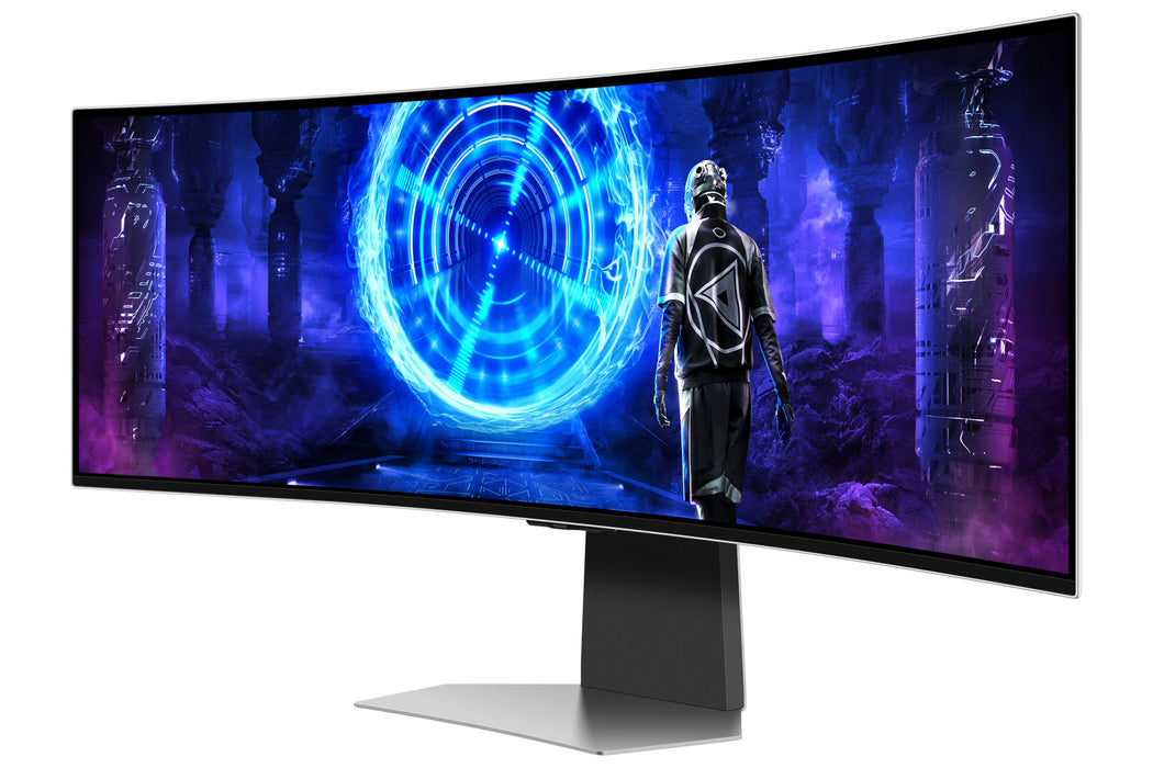 Samsung 49" Odyssey OLED G95SD DQHD, 240Hz Smart Gaming Monitor, 124.5 cm (49"), 5120 x 1440 pixels, Dual QHD, OLED, 0.03 ms, Silver