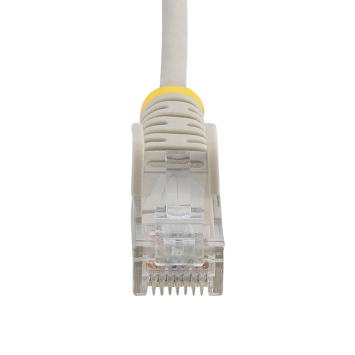 StarTech.com 25cm Gray Slim CAT6 Ethernet Cable, Snagless, 100W PoE, UTP, LSZH, 28AWG Pure Bare Copper Wire, Slim RJ45 Network Patch Cord w/Strain Reliefs, Individually Tested, 0.25 m, Cat6, U/UTP (UTP), RJ-45, RJ-45, Grey