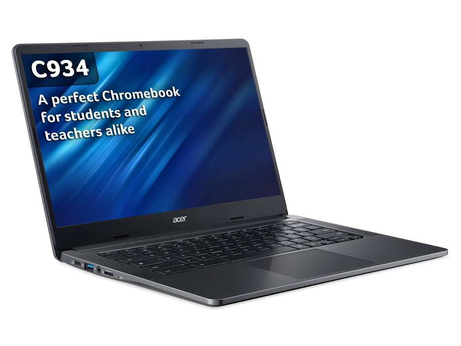 Acer Chromebook C934 14" Full HD 128GB/8GB N6000, Intel® Pentium® Silver, 1.1 GHz, 35.6 cm (14"), 1920 x 1080 pixels, 8 GB, 128 GB