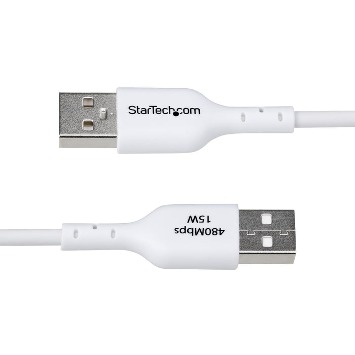 StarTech.com 3ft (1m) USB-A to USB-C Charging Cable, Charge & Sync, 3A, USB 2.0, TPE Jacket - White USB Charging Cord, 1 m, USB A, USB C, USB 2.0, 0.48 Gbit/s, White