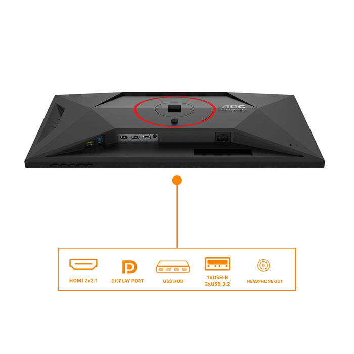 AOC G4 Q27G4SRU, 68.6 cm (27"), 2560 x 1440 pixels, Quad HD, LED, 1 ms, Black, Red