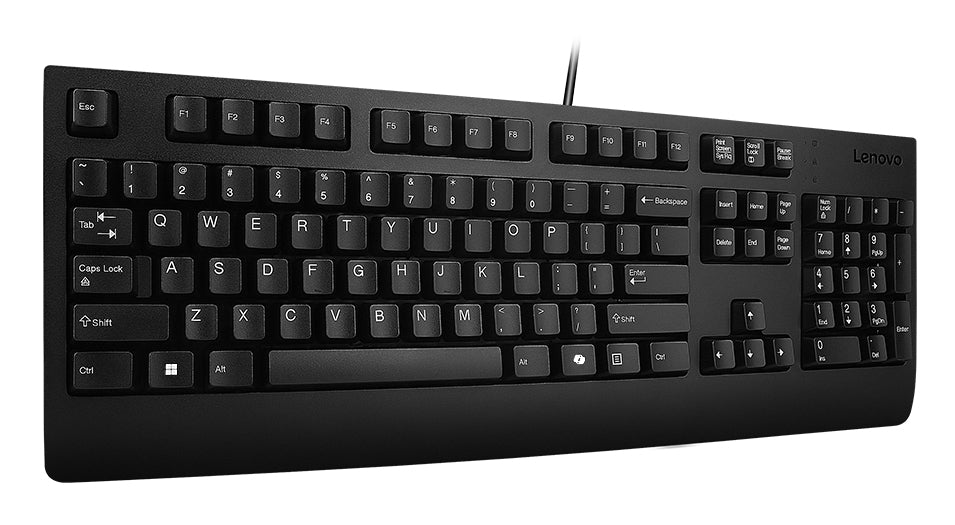 Lenovo Preferred Pro II USB, Full-size (100%), Wired, USB, Plunger key switch, QWERTY, Black