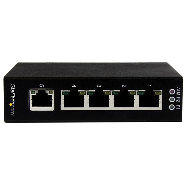 StarTech.com 5 Port Unmanaged Industrial Gigabit Ethernet Switch - DIN Rail / Wall-Mountable - TAA, Unmanaged, Gigabit Ethernet (10/100/1000), Full duplex, Wall mountable
