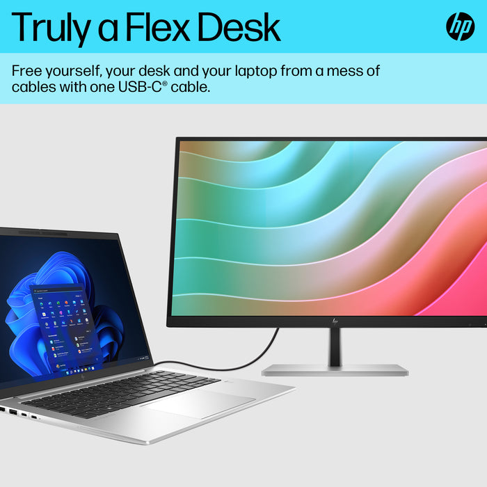 HP E-Series E27k G5 4K USB-C Monitor, 68.6 cm (27"), 3840 x 2160 pixels, 4K Ultra HD, LCD, 5 ms, Black, Silver