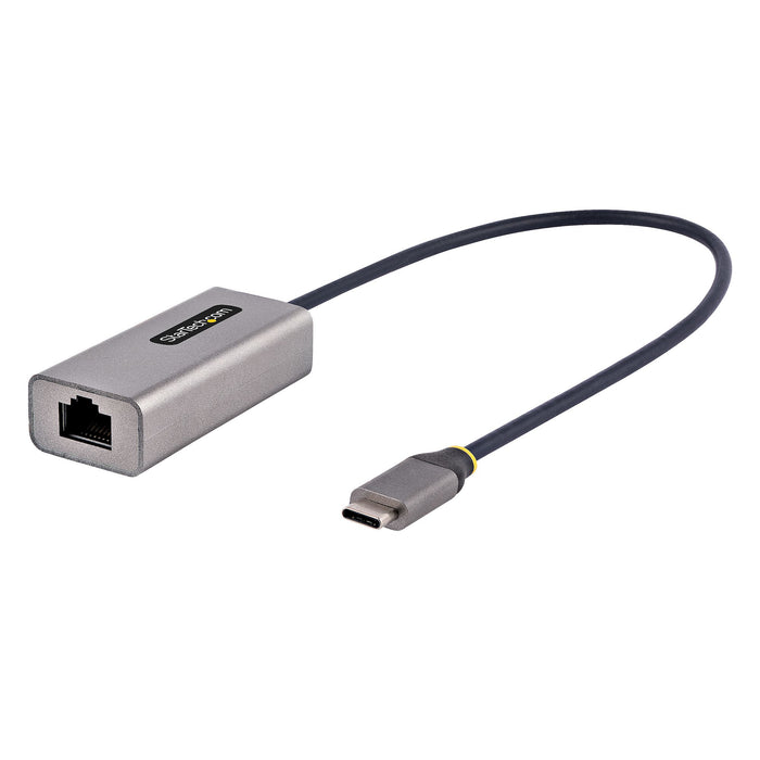 StarTech.com USB-C to Ethernet Adapter, USB 3.0 to Gigabit Ethernet Network Adapter, 10/100/1000 Mbps, USB-C to RJ45 Ethernet Adapter (GbE), 12in Attached Cable, Driverless Install, Wired, USB Type-C, Ethernet, 5000 Mbit/s, Black, Grey