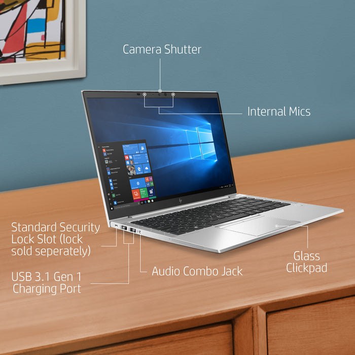 HP EliteBook 845 G7, AMD Ryzen™ 7 PRO, 1.7 GHz, 35.6 cm (14"), 1920 x 1080 pixels, 16 GB, 512 GB
