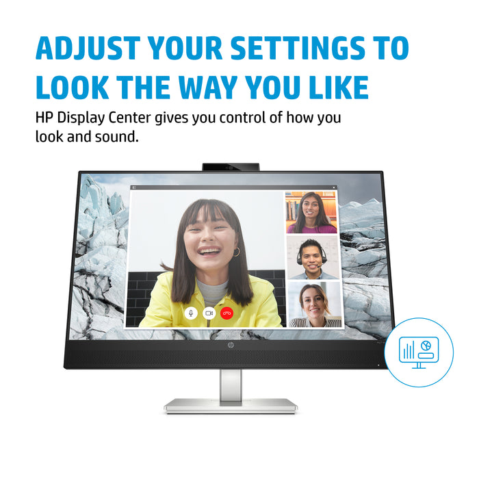 HP E-Series E27m G4 QHD USB-C Conferencing Monitor, 68.6 cm (27"), 2560 x 1440 pixels, Quad HD, LCD, 5 ms, Black