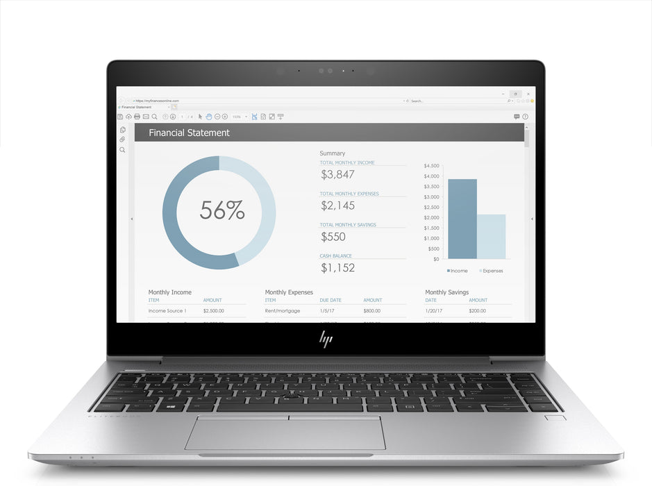 HP EliteBook 755 G5, AMD Ryzen™ 7 PRO, 2.2 GHz, 39.6 cm (15.6"), 1920 x 1080 pixels, 16 GB, 512 GB