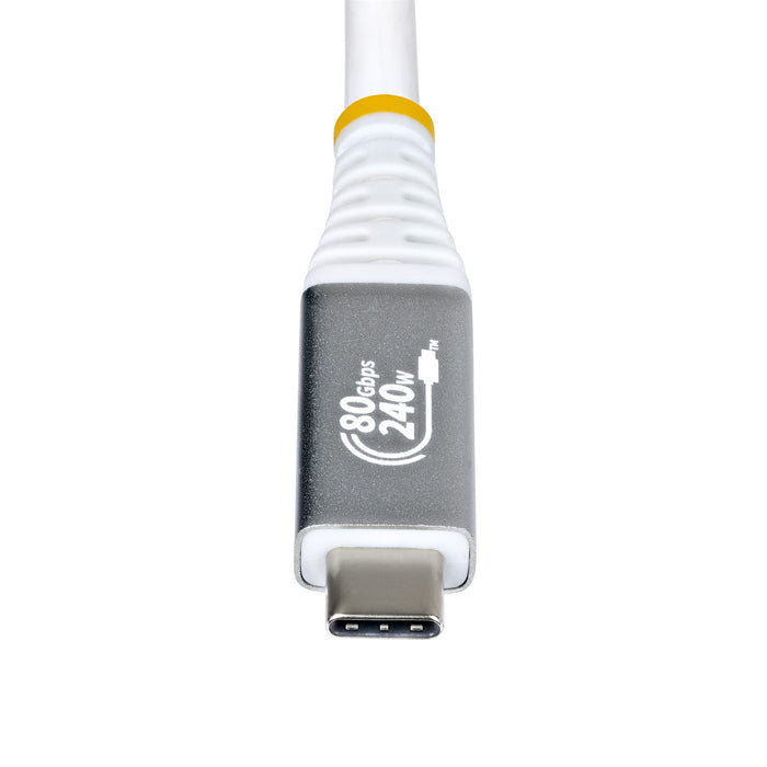 StarTech.com 1.5m (5ft) USB4 Cable, 80Gbps, USB-IF Certified USB-C Cable, 240W PD, 8K 120Hz/4K 240Hz DP2.1 DP80, TPE Jacket, Thunderbolt 4 Compatible - White USB-C Cord, 1.5 m, USB C, USB C, USB4 Gen 4x2, 80 Gbit/s, White