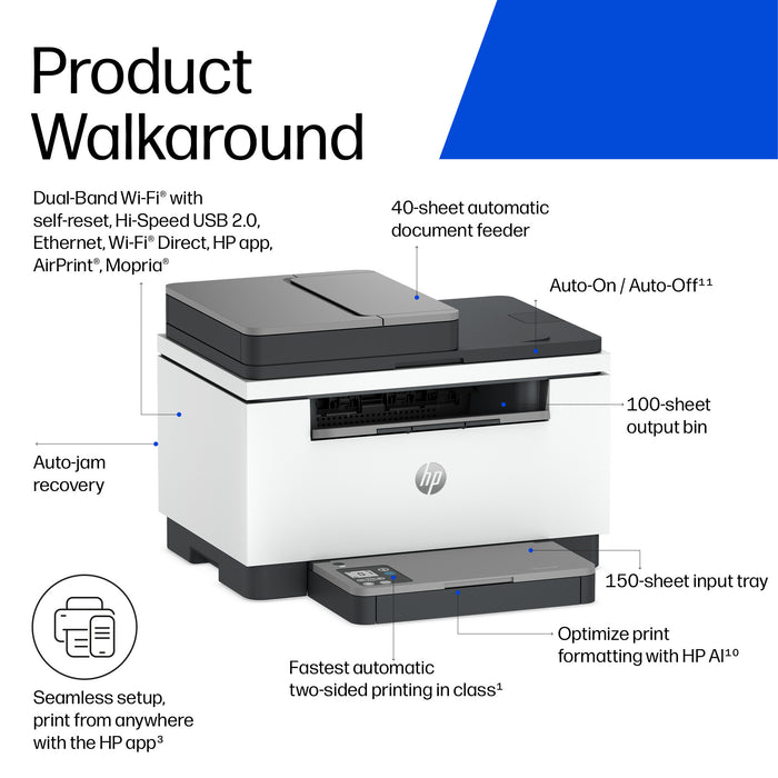 HP LaserJet M248sdw Multifunction Black and white Printer, Laser, Mono printing, 600 x 600 DPI, Mono copying, A4, Direct printing
