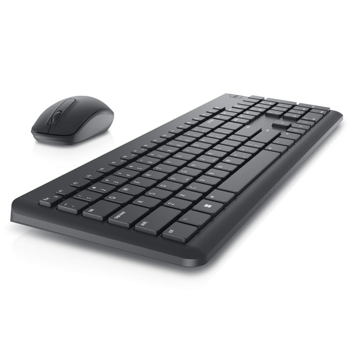 DELL Keyboard and Mouse - KM3322W - UK (QWERTY), Wireless, RF Wireless, Plunger key switch, QWERTY, Black, Mouse included