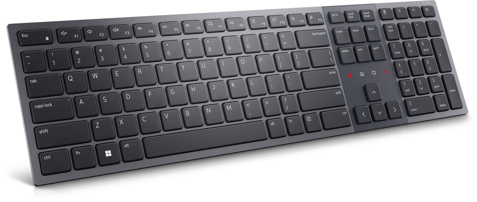 DELL KB900, Full-size (100%), Wireless, RF Wireless + Bluetooth, Scissor key switch, QWERTY, Graphite