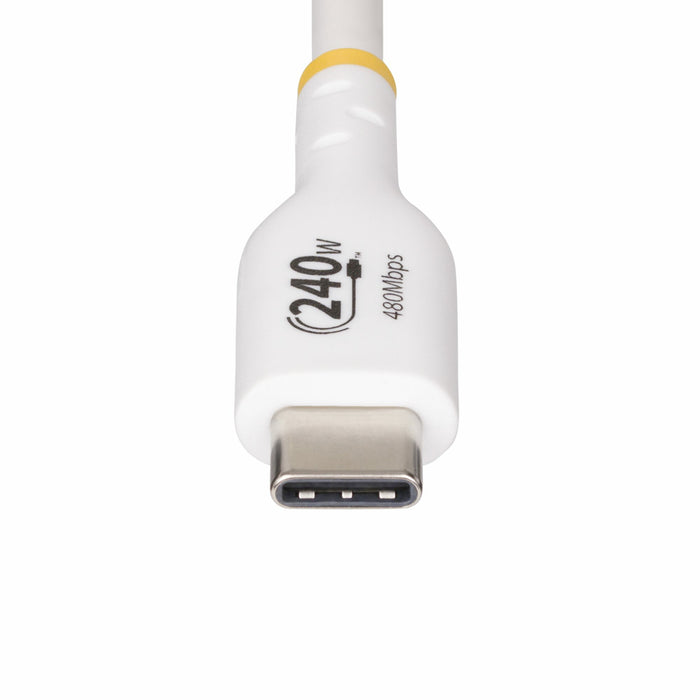 StarTech.com 3.3ft (1m) USB-C Charging Cable, Charge & Sync, 240W (5A) PD EPR, USB 2.0 Laptop Charger Cable, USB-IF Certified, TPE Jacket - White USB C Charging Cord, 1 m, USB C, USB C, USB 2.0, 0.48 Gbit/s, White