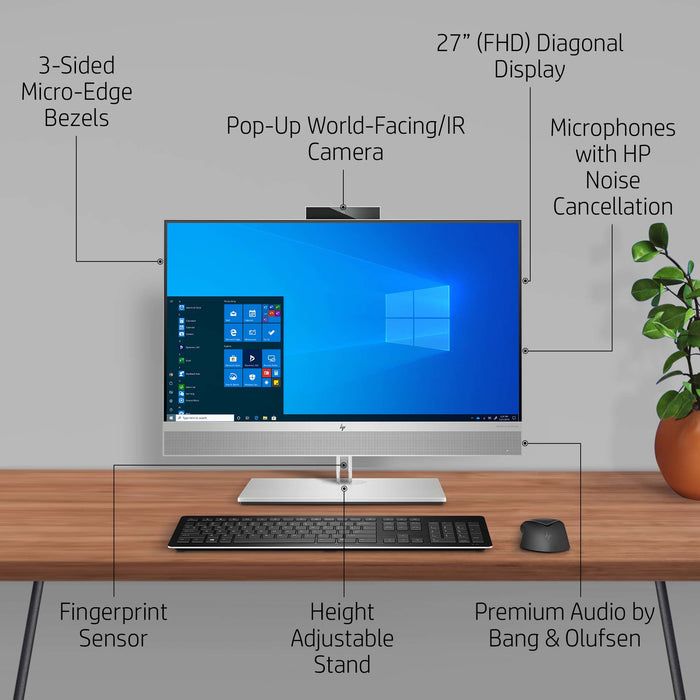 HP EliteOne 800 G6, 68.6 cm (27"), Quad HD, Intel® Core™ i7, 16 GB, 512 GB, Windows 11 Pro