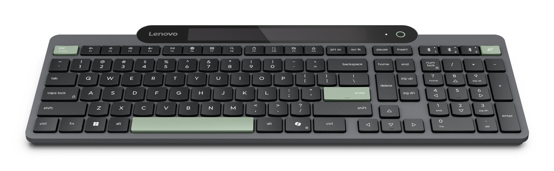 Lenovo 4Y41R69491, Full-size (100%), Wireless, Bluetooth, Plunger key switch, Black, Green