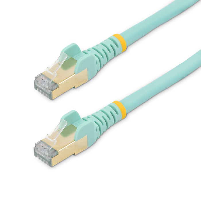 StarTech.com 2m CAT6a Ethernet Cable - 10 Gigabit Shielded Snagless RJ45 100W PoE Patch Cord - 10GbE STP Network Cable w/Strain Relief - Aqua Individually Tested/Wiring is UL Certified/TIA, 2 m, Cat6a, U/FTP (STP), RJ-45, RJ-45, Turquoise