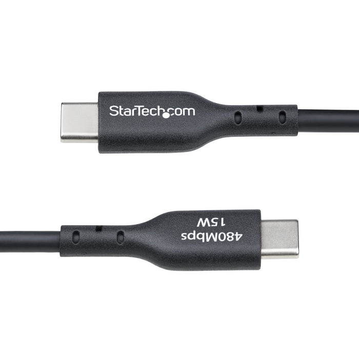 StarTech.com 6.6ft (2m) USB-A to USB-C Charging Cable, Charge & Sync, 3A, USB 2.0, TPE Jacket - Black USB Charging Cord, 2 m, USB A, USB C, USB 2.0, 0.48 Gbit/s, Black