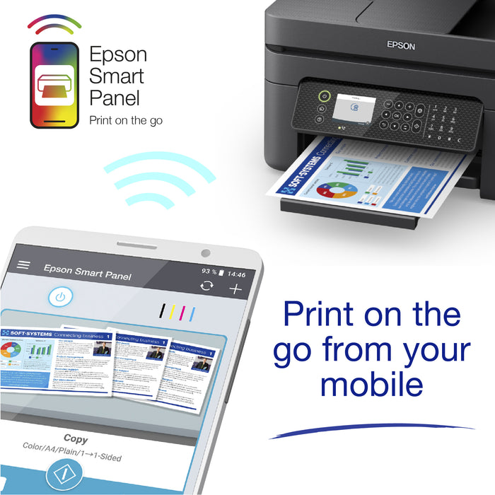 Epson WorkForce WF-2950DWF, Inkjet, Colour printing, 5760 x 1440 DPI, Colour copying, A4, Black