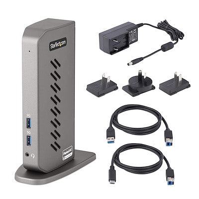 StarTech USB-C USB-A Dock - Hybrid Universal USB 3.0 Docking Station for USB-C or USB-A Laptop - Dual Monitor 4K 60Hz HDMI/DisplayPort - 6x USB-A, GbE - USB 3.1 Gen 1 - Windows/Mac (DK30A2DHUUE)