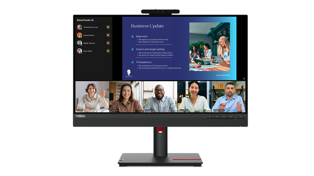 Lenovo ThinkVision T24v-30, 60.5 cm (23.8"), 1920 x 1080 pixels, Full HD, LED, 6 ms, Black