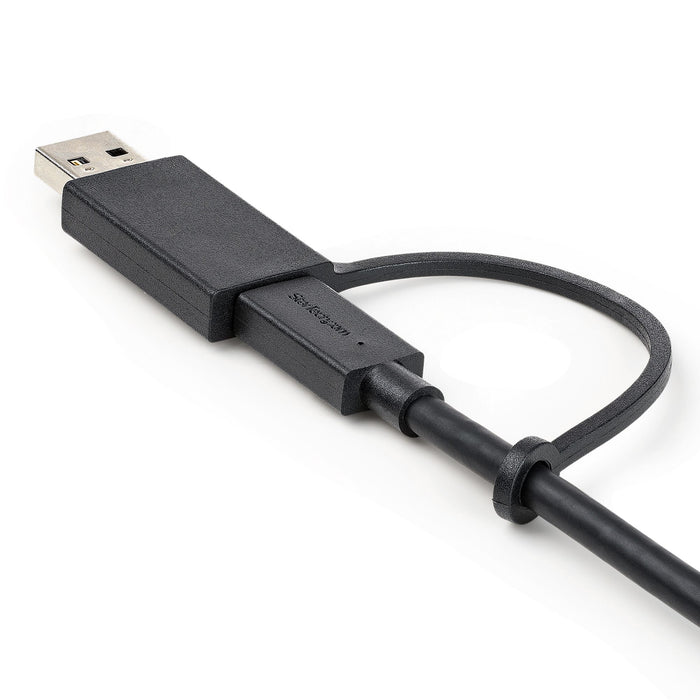 StarTech.com 3.3ft (1m) USB-C Cable with USB-A Adapter Dongle, USB 10Gbps/5Gbps, 100W (5A) PD, 8K 60Hz / 4K 144Hz DP Alt Mode - Thunderbolt Compatible, 1 m, USB C, USB C, USB 3.2 Gen 2 (3.1 Gen 2), 10 Gbit/s, Black